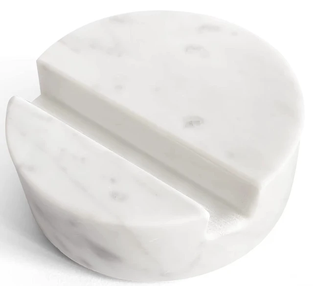 Alt view image 12 of 12 - Luxurious Marble Cell Phone Stand Holder for Cellphone Tablet On Desk, Countertop, Table, Nightstand. Heavy Real Stone Mobile Phone Stands (Solid)