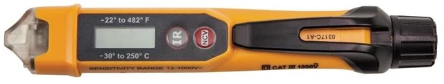 Alt view image 11 of 14 - NCVT-4IR Non-Contact Voltage Tester, 12-1000V AC Pen with IR Thermometer -22 to 482-Degree Fahrenheit, LED and Audible Alarms, Pocket Clip