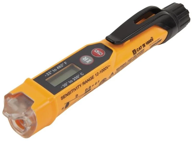 Alt view image 8 of 14 - NCVT-4IR Non-Contact Voltage Tester, 12-1000V AC Pen with IR Thermometer -22 to 482-Degree Fahrenheit, LED and Audible Alarms, Pocket Clip