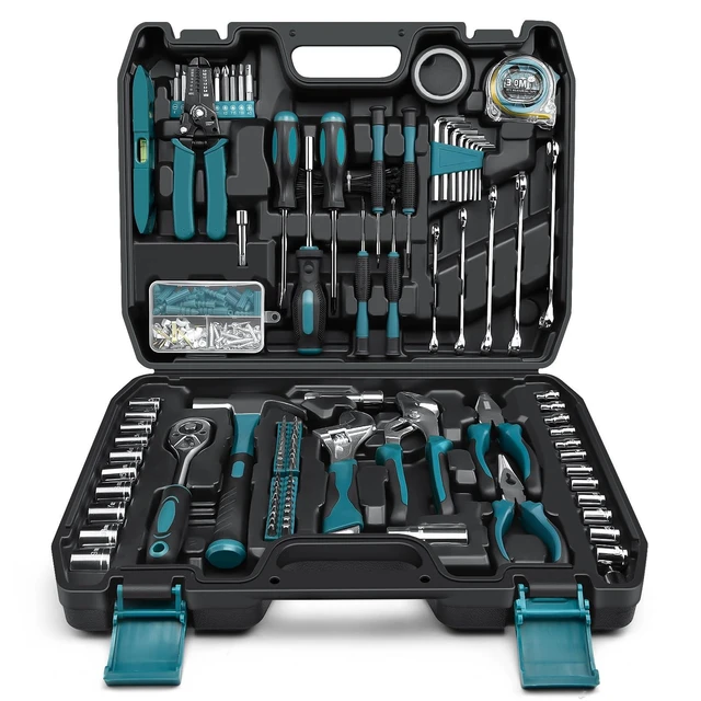 Alt view image 8 of 14 - Home Tool Kit 281-PCs - Portable Complete Basic Repair General Hand Tool Sets for Men Women - Full Tool Set with Socket Wrench Set & Screwdriver Set & Metric Hex Key & Pliers & Tool Box Case