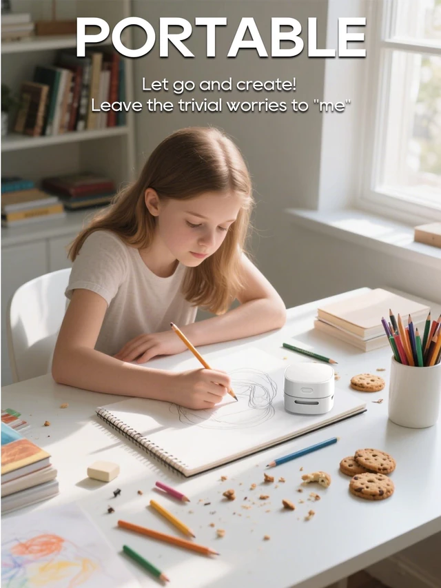 Alt view image 9 of 14 - Desk Vacuum Cleaner Mini,Counter Vacuum,Tabletop Vacuum Cleaner USB Rechager, Cordless Energy Saving Design