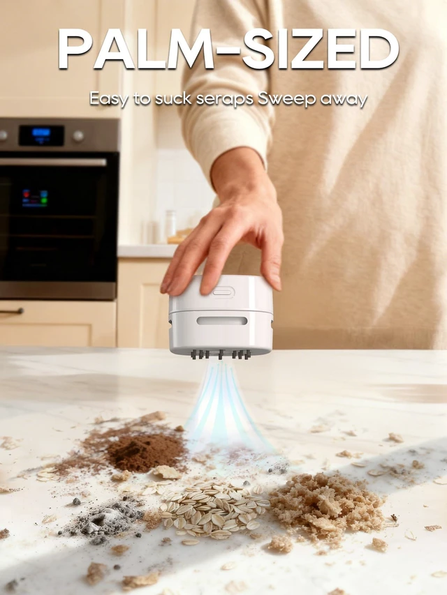 Alt view image 11 of 14 - Desk Vacuum Cleaner Mini,Counter Vacuum,Tabletop Vacuum Cleaner USB Rechager, Cordless Energy Saving Design