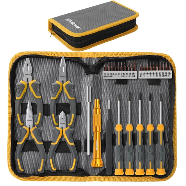 Alt view image 8 of 14 - 32pc Electronics Repair & Opening Tool Kit Set for Laptops, Phones, Devices, Computer & Gaming Accessories. Precision Small Screwdrivers with Pentalobe Bits for iPhones & MacBooks