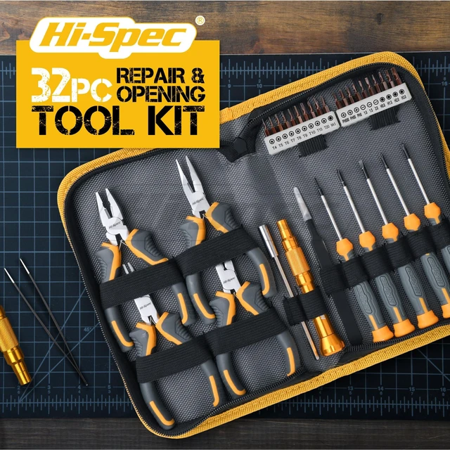 Alt view image 10 of 14 - 32pc Electronics Repair & Opening Tool Kit Set for Laptops, Phones, Devices, Computer & Gaming Accessories. Precision Small Screwdrivers with Pentalobe Bits for iPhones & MacBooks