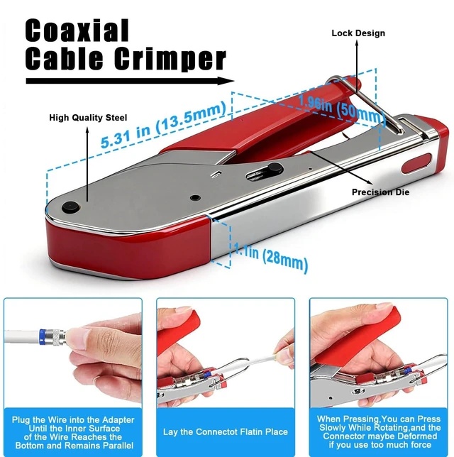 Alt view image 10 of 14 - Coaxial Pocket Toner Pocket Continuity Tester,with Coaxial Cable Crimper Kit,and Toner with Light&Buzzer Voltage Toner and Barrel Connector Bundle for Testing Coax Cable, RG6, RG59, CATV Wire Tracer