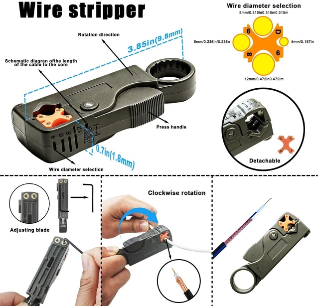 Alt view image 11 of 14 - Coaxial Pocket Toner Pocket Continuity Tester,with Coaxial Cable Crimper Kit,and Toner with Light&Buzzer Voltage Toner and Barrel Connector Bundle for Testing Coax Cable, RG6, RG59, CATV Wire Tracer