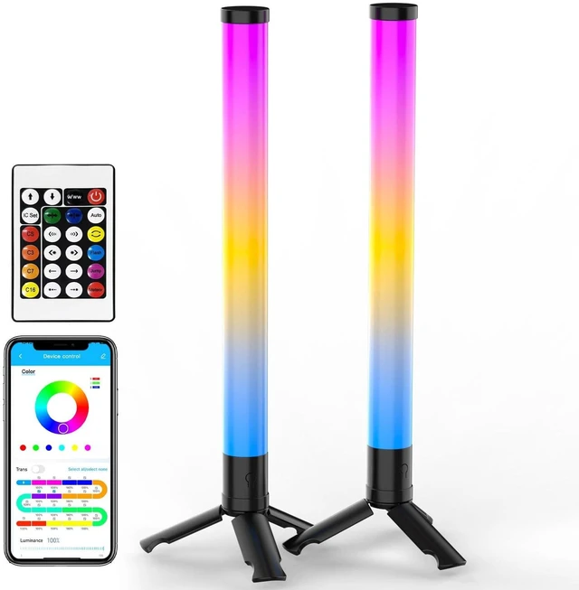 Main image of 360° Smart Light Bars, RGB Game Lights on Desk, TV Backlight with Music Sync, USB Powered LED Light Bar, Mood Lighting for PC, Gaming Room(Black, Plastic Material)