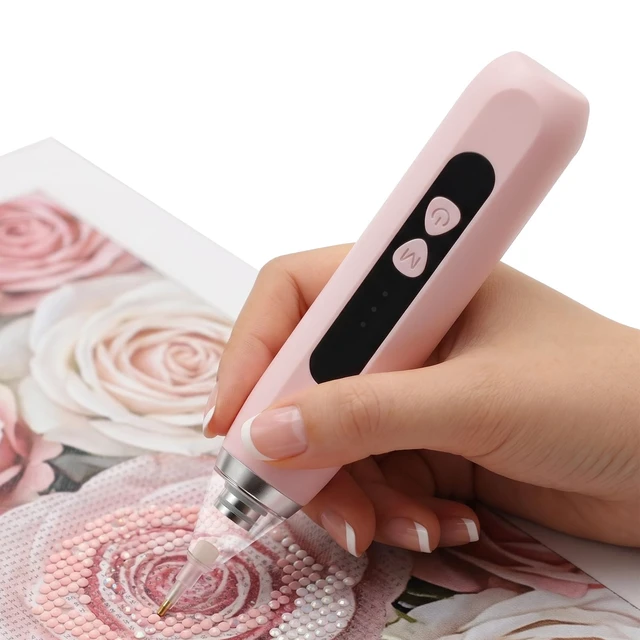 Alt view image 8 of 14 - Electric Diamond Pen with Vacuum Technology,Vacuum Diamond Art Pen no Wax Needed Gift for Diamond Art LoversDiamond Nail Art ToolsPerfect for DIY Nail Art Lovers (Pink)