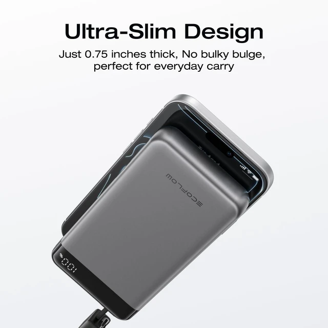 Alt view image 14 of 14 - Rapid 20000mAh Power Bank, 45W Max Fast Charging,Portable Phone Charger Built in USB C Cable and USB-C&A Port Digital Display Battery Bank for iPhone 17/16/15 Series, Samsung S23 ipad 11