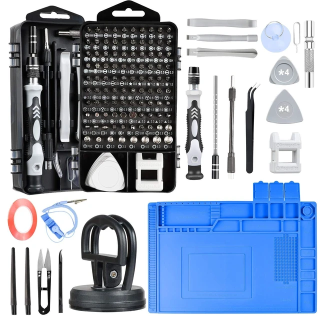 Alt view image 8 of 14 - Precision Screwdriver Set, Electronics Repair Tool Kit with Anti Static Mat, ESD Wristband,Fast Home Multi-types Drivers for Phone, Computer, Laptop (Black)