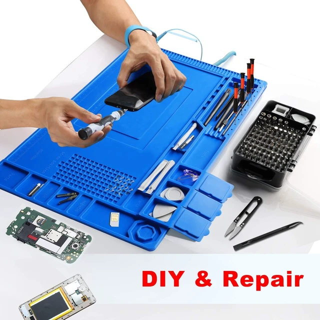 Alt view image 9 of 14 - Precision Screwdriver Set, Electronics Repair Tool Kit with Anti Static Mat, ESD Wristband,Fast Home Multi-types Drivers for Phone, Computer, Laptop (Black)