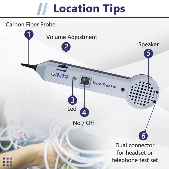 Alt view image 10 of 14 - Tone Generator kit, Wire Tracer Circuit Tester, 200EP High Accuracy Wire Tester Kit, Wires Tone Tracer, Multi-Tone Cable Test Kits with Inductive Amplifier for Network Cables Collation