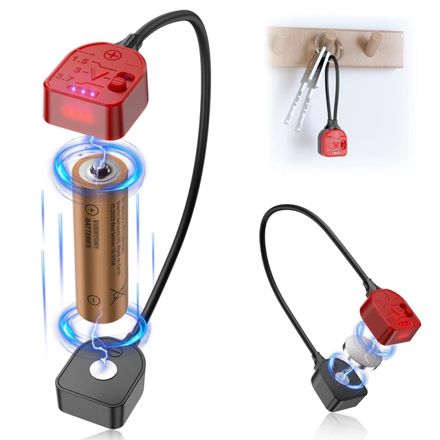 Alt view image 8 of 14 - Magnetic Battery Tester for AA AAA LR44 LR41 LR43 CR2032 CR2025 CR1632 CR2450 CR1616 18650 14500 16340 C D, Universal Battery Checker for 1.5V 3V and 3.7V Button Cell Batteries Household Batteries