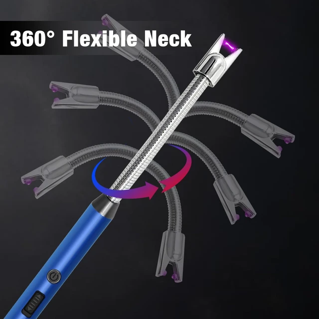 Alt view image 10 of 12 - 8 Pack Candle Lighter Electric Rechargeable Flameless Arc Lighters Flexible Neck USB Plasma Long Lighter for Candles BBQ Grill Camping Birthday Fireworks