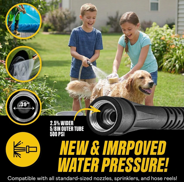 Alt view image 11 of 14 - 25 Ft Metal Garden Hose with Nozzle, 25Ft x 5/8 In. Premium 304 Stainless Steel Metal Water Hose, Flexible Non Kinking, Lightweight, Heavy Duty, for Yard, Outdoor