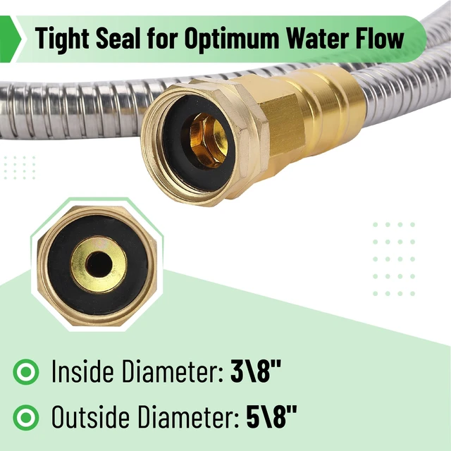 Alt view image 10 of 14 - Metal Garden Hose, 10 Feet Stainless Steel No Kink, Durable Flexible