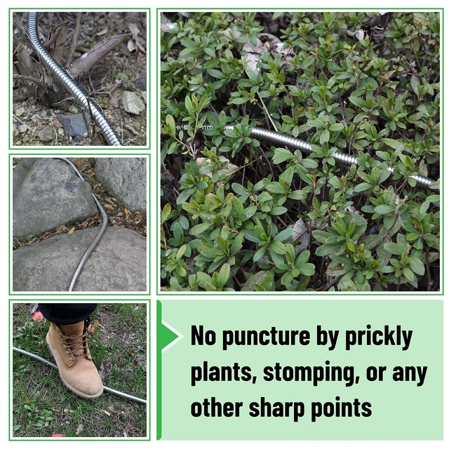 Alt view image 13 of 14 - Metal Garden Hose, 10 Feet Stainless Steel No Kink, Durable Flexible