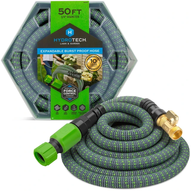 Alt view image 8 of 14 - 50 ft Expandable Garden Hose - Burst Proof & Lightweight, Flexible Water Hose with Durable Reinforced Latex Core & Solid Brass Fittings for Lawn, Garden, Car Washing