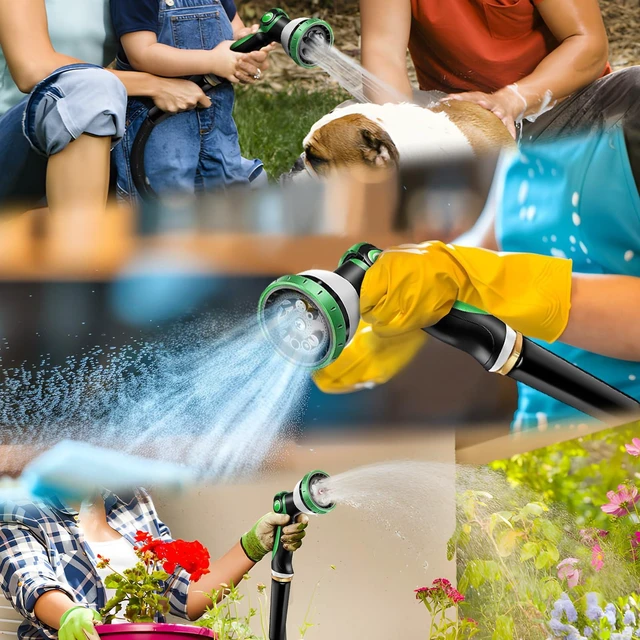 Alt view image 14 of 14 - Garden Hose 100 FT, Heavy Duty Water Hose with Aluminum Fittings, Puncture Proof All-weather, Ultra-Lightweight and Flexible, Watering and Cleaning for Outdoor, Lawn