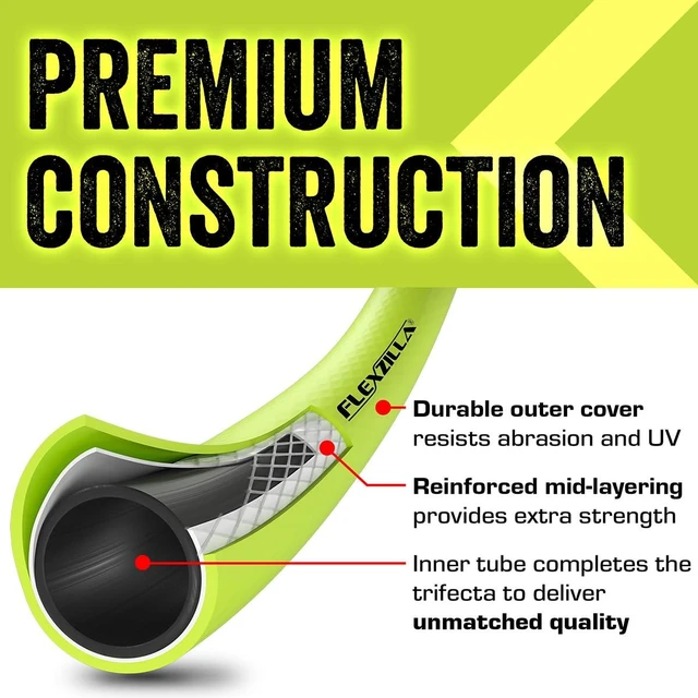 Alt view image 10 of 14 - Garden Hose with SwivelGrip, 5/8 in. x 25 ft., Lightweight All-Weather Water Hose, Durable and Flexible, Leak-Free Connections