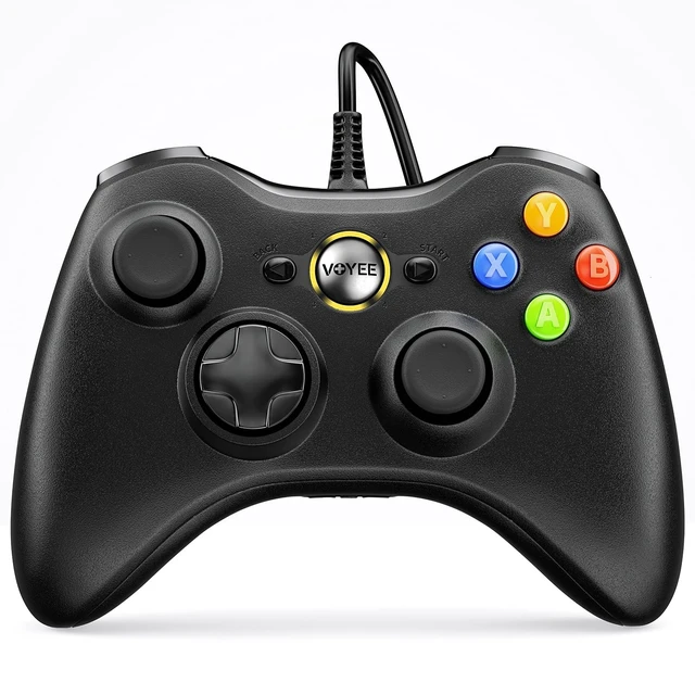Alt view image 8 of 14 - PC Controller, Wired Controller Compatible with Microsoft Xbox 360 & Slim/PC Windows 10/8/7, with Upgraded Joystick, Double Shock | Enhanced (Black)