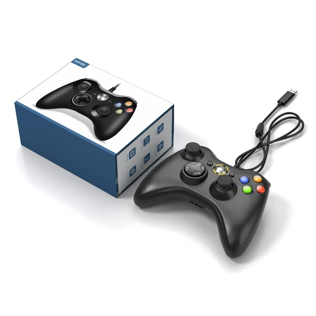Alt view image 14 of 14 - PC Controller, Wired Controller Compatible with Microsoft Xbox 360 & Slim/PC Windows 10/8/7, with Upgraded Joystick, Double Shock | Enhanced (Black)