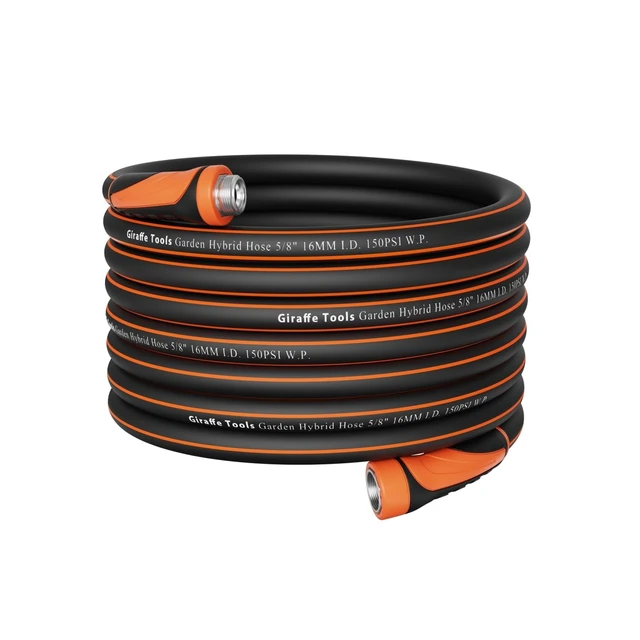 Alt view image 8 of 14 - Garden Hose 5/8", Water Hose Heavy Duty, Flexible, Lightweight Hybrid Hose with Swivel Handle, 100ft Male to Female Fittings, Burst 600 PSI