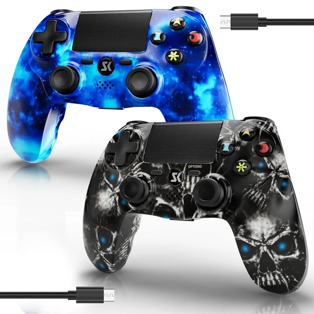 Alt view image 7 of 12 - 2 Pack Wireless Controller for PS4, Controller for Sony PlayStation 4, Double Shock 6-Axis Motion Sensor, Sensitive Touch Pad, Built-in Speaker & 3.5mm Headset Jack, Compatible with PS4/Pro/Slim