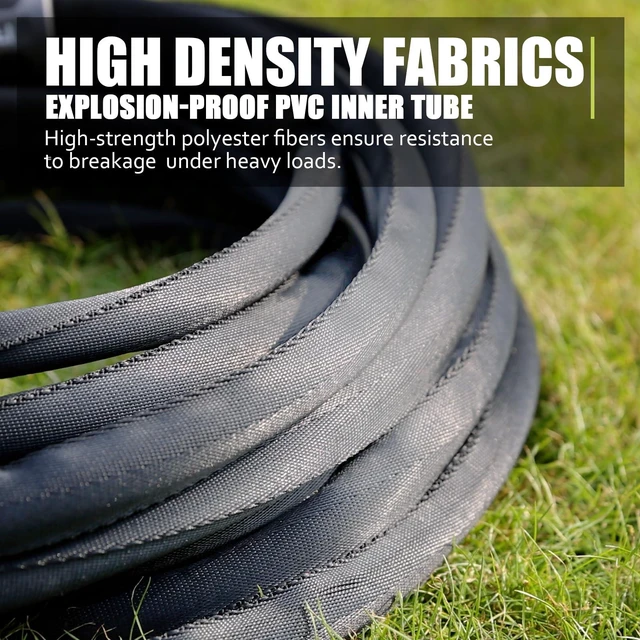 Alt view image 10 of 14 - Garden Hose 100feet, Water Hose with 10 Function Hose Nozzle, NON-Expandable Hose, Tough & Flexible, Lightweight, Crush Resistant Fittings, Kink & Tangle Free, Rust Proof for Watering