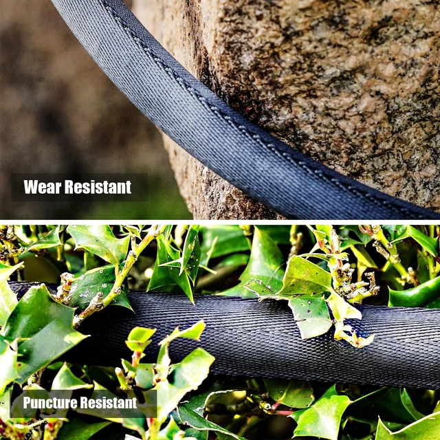 Alt view image 13 of 14 - Garden Hose 100feet, Water Hose with 10 Function Hose Nozzle, NON-Expandable Hose, Tough & Flexible, Lightweight, Crush Resistant Fittings, Kink & Tangle Free, Rust Proof for Watering