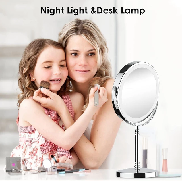 Alt view image 13 of 14 - Makeup Mirror, Rechargeable Vanity Mirror with 3 Lights, 1X/10X