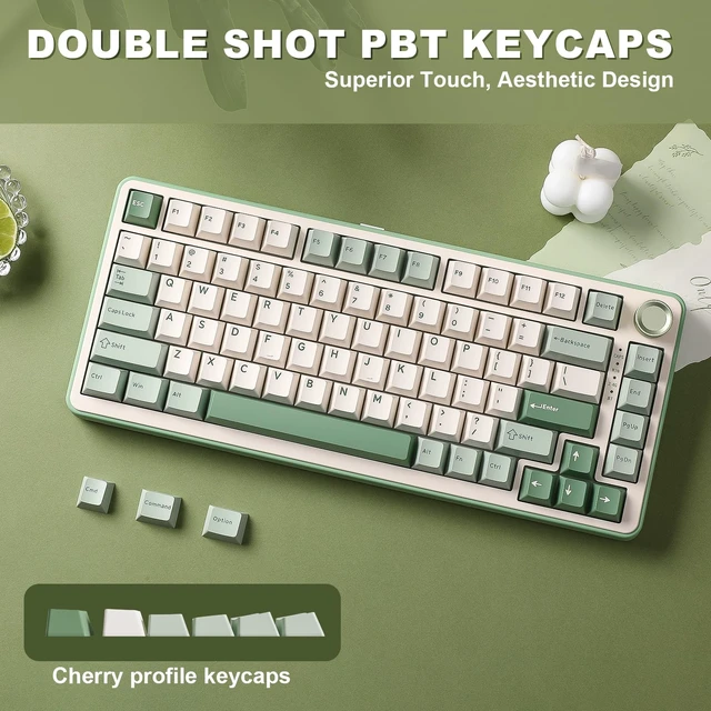 Alt view image 14 of 14 - B75 PRO Wireless Mechanical Keyboard,75% Layout with Knob,Hot Swap Gasket Structure,Creamy Pre-lubed Switches,RGB Backlit,Bluetooth/Type-C/2.4G for Win/Mac (Matcha Green, Cocoa Cream V2 Switch)