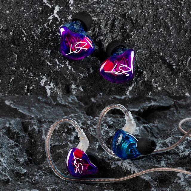 Alt view image 14 of 14 - Colorful Hybrid Banlance Armature with Dynamic Ear Earphone 1BA+1DD HiFi Headset KZ in Ear Monitor Headphone Wired Earbuds IEM Earphone Gaming Ear Buds (Colorful/zst Without Microphone)