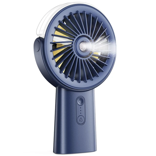 Alt view image 8 of 14 - Handheld Misting Fan Portable, Small Personal Hand Held Rechargeable Mist Fan Water Spray, 4000mAh Battery Operated Hand Mister Fans 3-Speed, 4-15 Hrs Runtime for Travel Home Office Outdoor