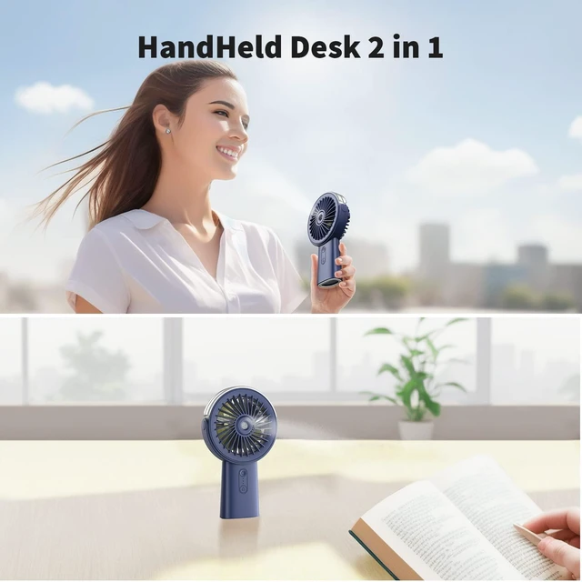 Alt view image 12 of 14 - Handheld Misting Fan Portable, Small Personal Hand Held Rechargeable Mist Fan Water Spray, 4000mAh Battery Operated Hand Mister Fans 3-Speed, 4-15 Hrs Runtime for Travel Home Office Outdoor