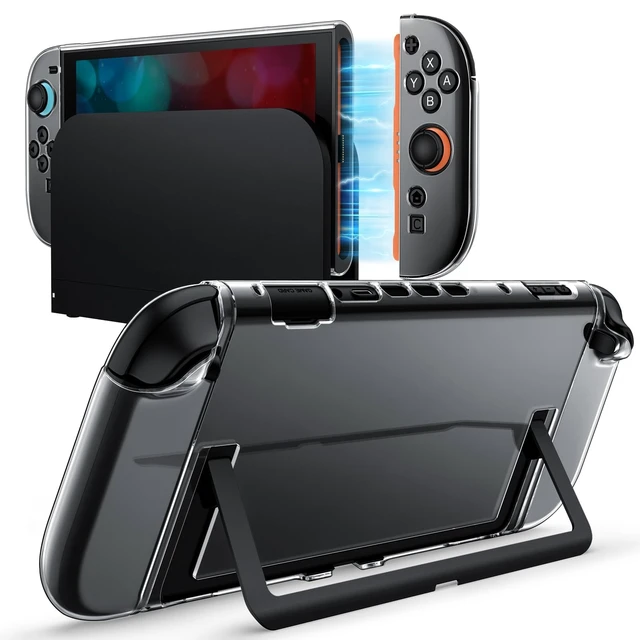 Alt view image 8 of 14 - Clear Dockable Case for Nintendo Switch 2 (2025) 7.9 Inch, Soft TPU Grip Cover for Joy-Con Detachable, Slim Carrying Protective PC Back Shell, Anti-Scratch