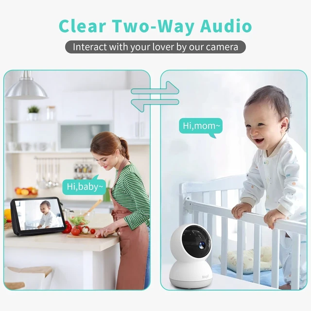 Alt view image 12 of 14 - Indoor Camera, 3K HD Indoor Security Camera, 360° Pan/Tilt Pet Camera, 2-Way Audio, Siren, Night Vision, Baby/Pet Monitor with Phone App 2.4G and 5G WiFi, Compatible Alexa and Google Assistant