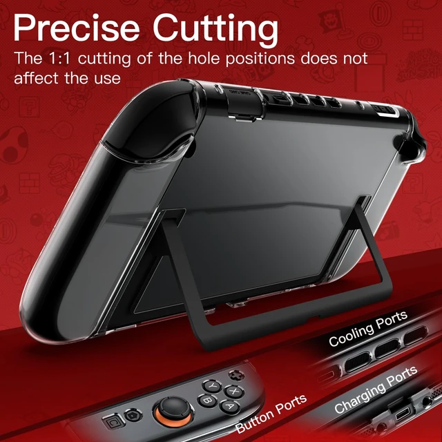 Alt view image 12 of 14 - Clear Dockable Case for Nintendo Switch 2 (2025) 7.9 Inch, Soft TPU Grip Cover for Joy-Con Detachable, Slim Carrying Protective PC Back Shell, Anti-Scratch
