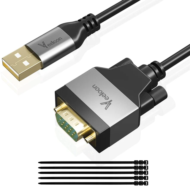 Alt view image 8 of 14 - USB 2.0 to Serial Adapter (FTDI Chipset), 15 FT USB A to RS232 Male DB9 Pin Converter Serial Cable with Cable Ties for Windows 11, 10, 8.1, 8, 7, Vista, XP, 2000, Linux and Mac OS X, macOS