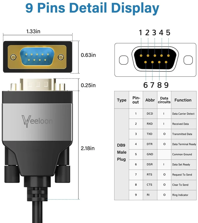 Alt view image 13 of 14 - USB 2.0 to Serial Adapter (FTDI Chipset), 15 FT USB A to RS232 Male DB9 Pin Converter Serial Cable with Cable Ties for Windows 11, 10, 8.1, 8, 7, Vista, XP, 2000, Linux and Mac OS X, macOS