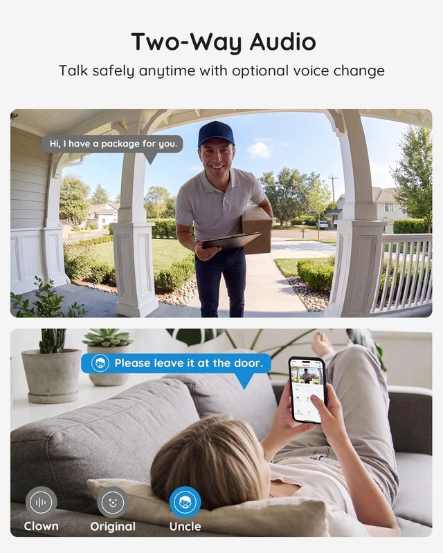 Alt view image 13 of 14 - Video Doorbell Camera Wireless No Subscription Required, 2K HD, 166° Wide View, HDR Night Vision, Motion Alerts, TwoWay Audio & Battery Video Doorbell with Chime, 2.4GHz WiFi Only
