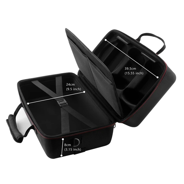 Alt view image 13 of 14 - Carrying Case Compatible with PS5 SLIM 2023, Hard Shell Travel Case Protective Bag for Play Station 5 Slim Disc and Digital Edition Console, Controllers, Vertical Base, Disc and Cable Accessories