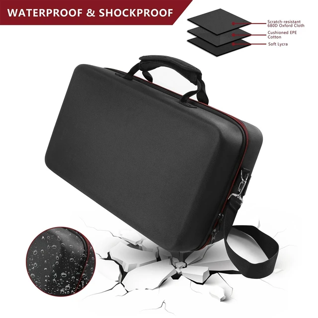 Alt view image 10 of 14 - Carrying Case Compatible with PS5 SLIM 2023, Hard Shell Travel Case Protective Bag for Play Station 5 Slim Disc and Digital Edition Console, Controllers, Vertical Base, Disc and Cable Accessories