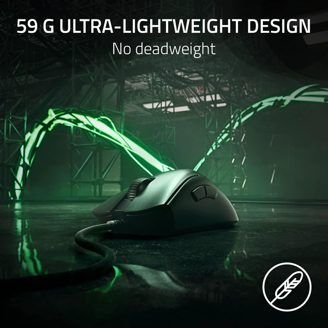 Alt view image 9 of 14 - DeathAdder V3 Wired Gaming Mouse: 59 g Ultra Lightweight - Focus Pro 30K Optical Sensor - Fast Switches Gen-3-8K Hz HyperPolling - 6 Programmable Buttons - Ergonomic - Speedflex Cable - Black