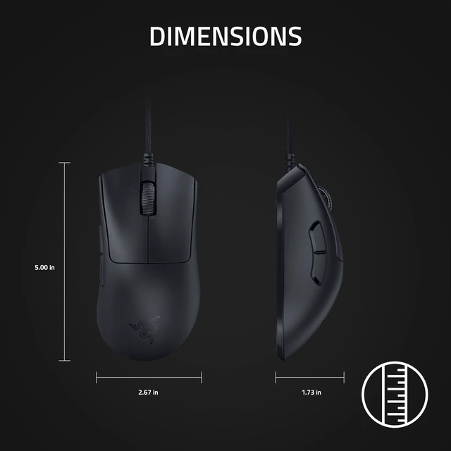 Alt view image 14 of 14 - DeathAdder V3 Wired Gaming Mouse: 59 g Ultra Lightweight - Focus Pro 30K Optical Sensor - Fast Switches Gen-3-8K Hz HyperPolling - 6 Programmable Buttons - Ergonomic - Speedflex Cable - Black