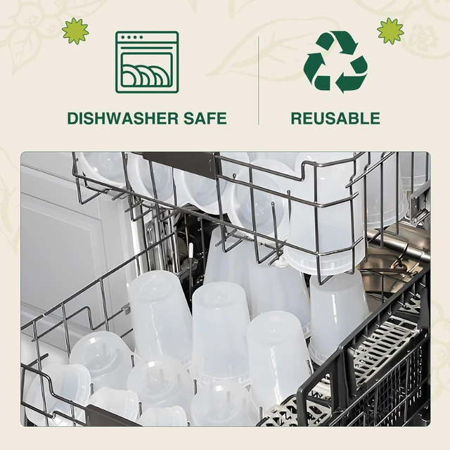 Alt view image 14 of 14 - 24 Pack 16 oz Deli Containers with Lids, Plastic Food Storage Freezer Storge Soup Containers with Lids - Microwave, Freezer & Dishwasher Safe Eco-Friendly, BPA-Free, Reusable & Stackable