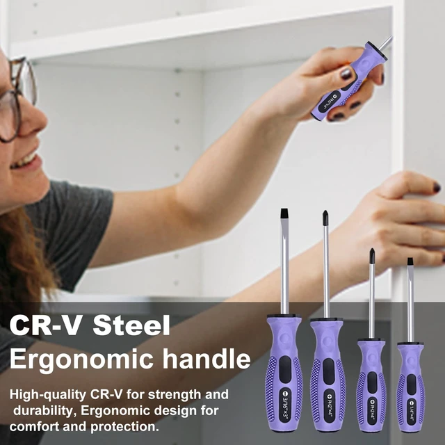 Alt view image 13 of 14 - Purple Tool Set,223-Piece Tool Sets for Women,Tool Kit with 13-Inch Wide Mouth Open Purple Tool Bag,The Basic Tool Set is Perfect for Home Maintenance (PURPLE)