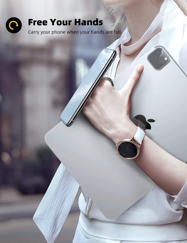 Alt view image 10 of 14 - Cell Phone Ring Holder Stand - Polished Metal Finger Grip | 360° Rotation, Finger Ring Kickstand for Magnetic Car Mount, Fit iPhone 17 16 Pro Max, Androids, Cellphone Accessories