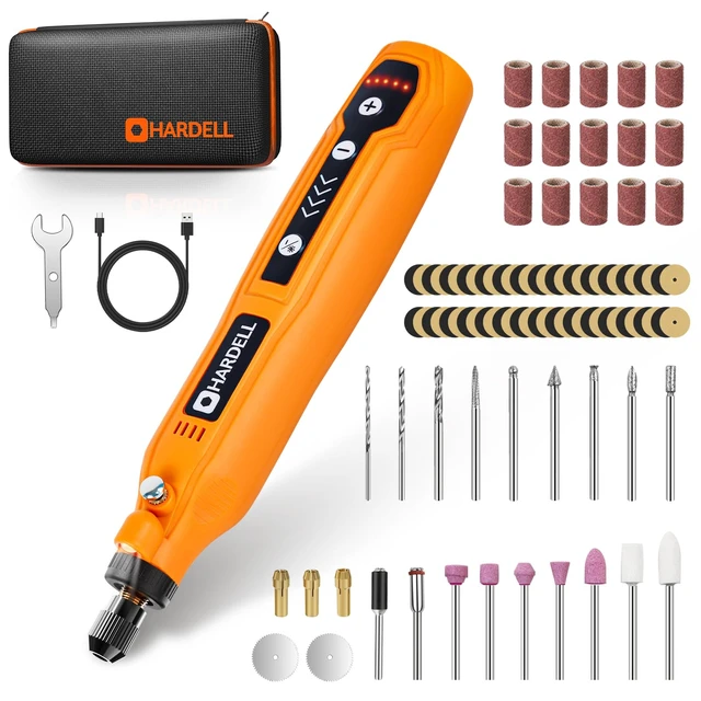 Alt view image 8 of 14 - Mini Cordless Rotary Tool, 5-Speed and USB Charging Rotary Tool Kit with 69 Accessories, Multi-Purpose 3.7V Power Rotary Tool for Sanding, Polishing, Drilling, Etching, Engraving, DIY Crafts