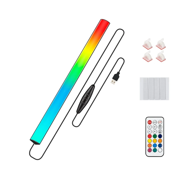 Alt view image 7 of 12 - Under Monitor RGB Light Bar, LED Light for Desk Gaming Setup, USB Powered Keyboard Light, 12 Inch 5V, 353 Color Change Modes, Wireless Remote, LED Ambient Lights for Room Decor, Desk Setup, PC